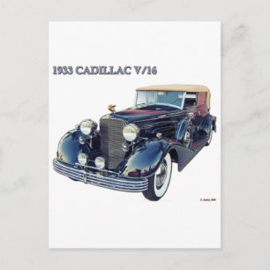 Cartão Postal cadillac V/16 nº 2 de 1933