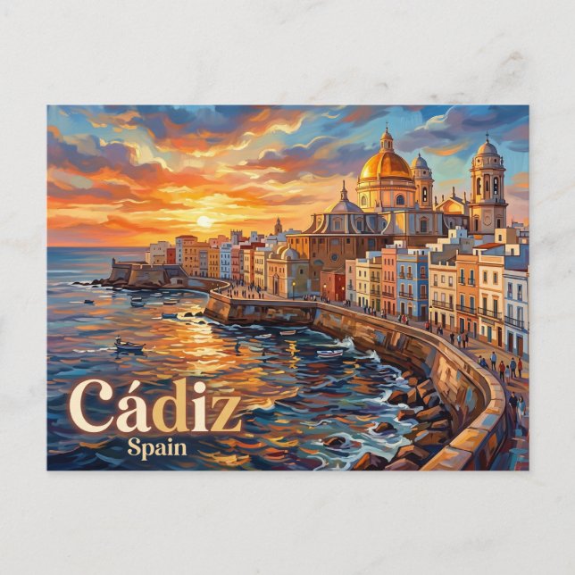 Cartão Postal Cádiz Espanha (Frente)