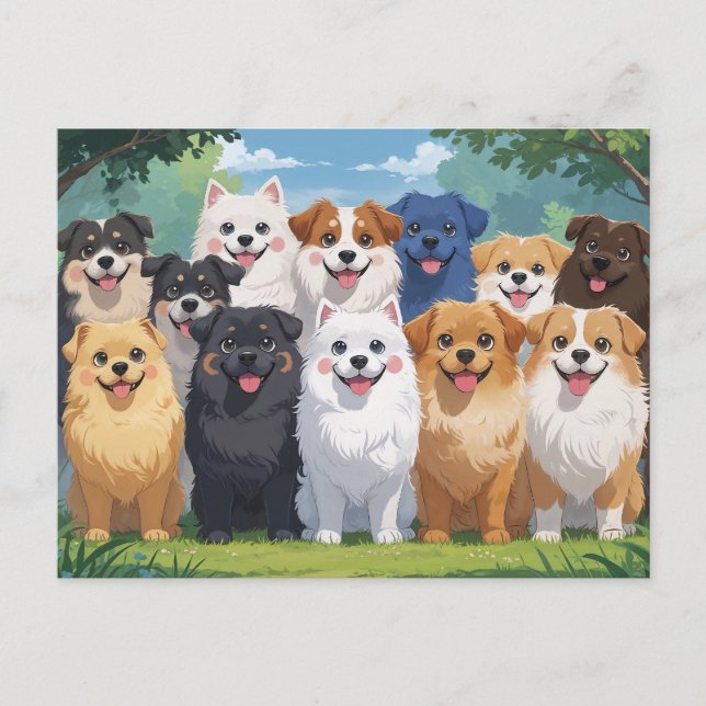 Cartão Postal Cães apaixonados (Frente)