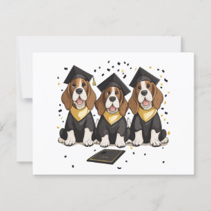 Cartão Postal Cães Basset Hound de Formatura