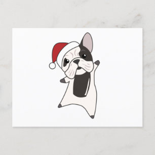 Cartão Postal Cães-Bulldog Feliz Natal Animais de inverno