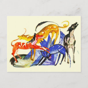 Cartão Postal Cães Coloridos