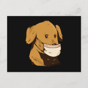 Cartão Postal Cães com máscara facial