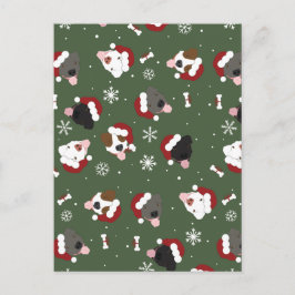 Cartão Postal Cães de Papai Noel no Verde
