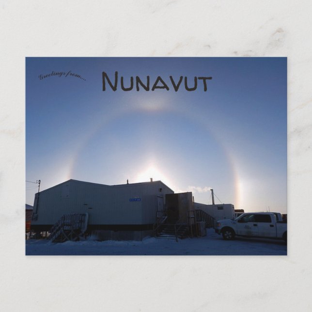 Cartão Postal Cães do Ártico em Anviat Nunavut Canadá (Frente)