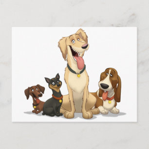 Cartão Postal Cães Felizes