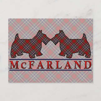 Cartão Postal Cães Scottie do Tartan do Clã McFarland MacFarlane