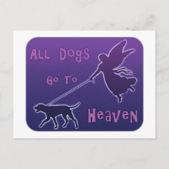 Cartão Postal Cães Vão Para O Céu (Frente)