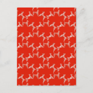 Cartão Postal Cães Vermelhos Vintage Festa de Animais de Estimaç