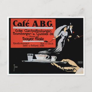 Cartão Postal Café ABG Vintage Café Compro Ad Art