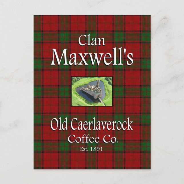 Cartão Postal Café Antigo Caerlaverock do Clã Maxwell (Frente)