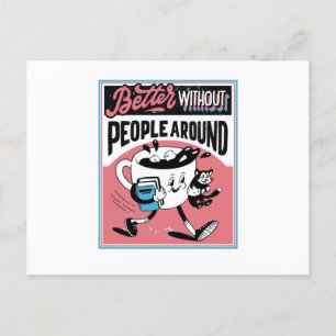 Cartão Postal Café antissocial Melhor sem pessoas