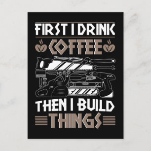 Cartão Postal Café Artesão Funny Carpinteiro Padre Woodworker