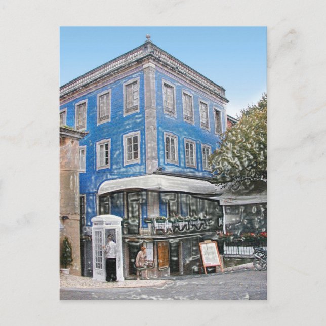 Cartão Postal Café Azul no Canto (Frente)