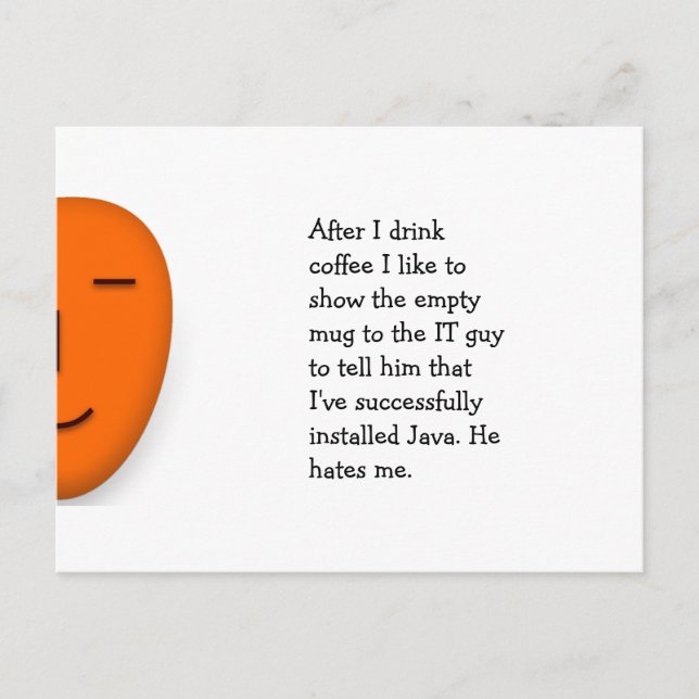 Cartão Postal Café. CARA. Java. - Enviar um Cartão-Postal de Sor (Frente)