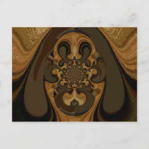 Cartão Postal Café Castanho Fluido Caleidoscópio Impressão
