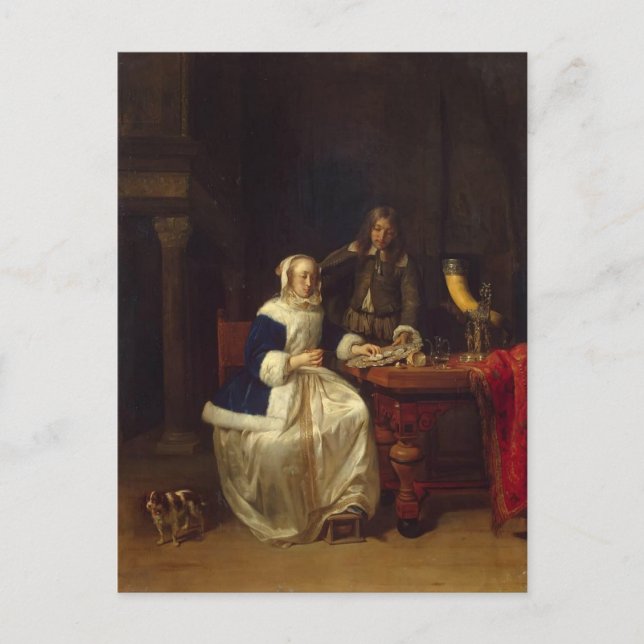 Cartão Postal Café da manhã de Gabriel Metsu (Frente)