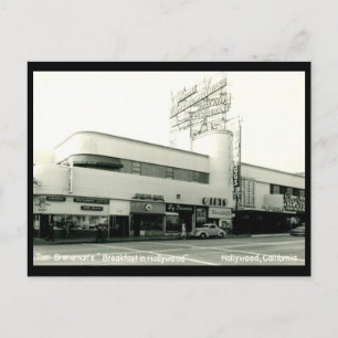 Cartão Postal Café da manhã em Hollywood, California Vintage