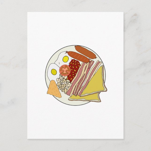 Cartão Postal Café da Manhã em Inglês Fried (Frente)