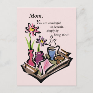 Cartão Postal Café da manhã na cama mãe