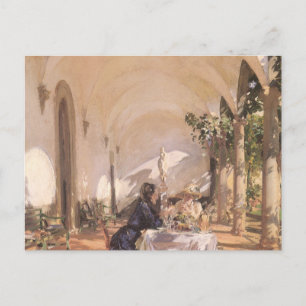 Cartão Postal Café da manhã na Loggia por John Singer Sargent
