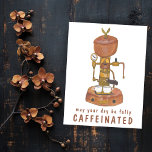 Cartão Postal Café da Máquina Espresso Antiquada PERSONALIZA TI<br><div class="desc">Cartão postal de saudação personalizável. Adicione ou edite seu próprio texto na frente para um uso diferente. Verifique meu compro para mais designs de cartão!</div>