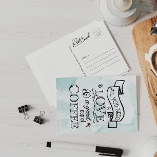 Cartão Postal Café de Amor Palavras de Café Bonitas Amigos Diz