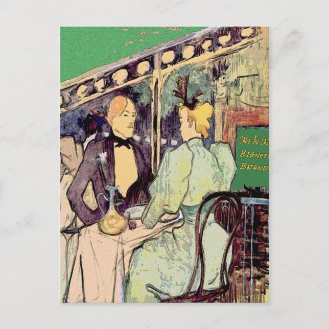Cartão Postal Café Du Monde Vintage Style (Frente)