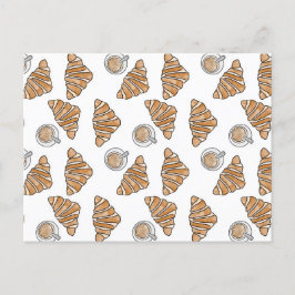 Cartão Postal Café e Croissants