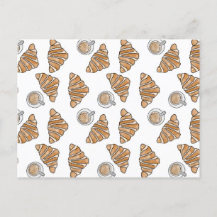 Cartão Postal Café e Croissants