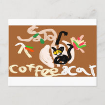 Café e gato preto