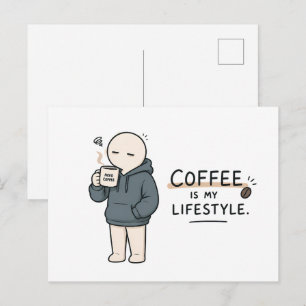 Cartão Postal Café É Meu Estilo de Vida Piada de Café Meme