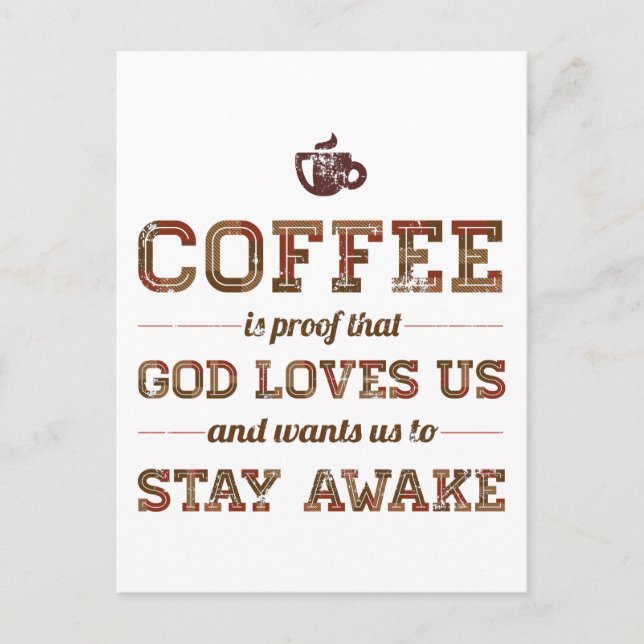 Cartão Postal Café É Prova De Que Deus Nos Ama (Frente)