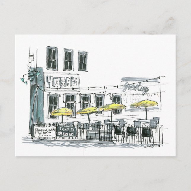 Cartão Postal Café em Galveston,TX (Frente)