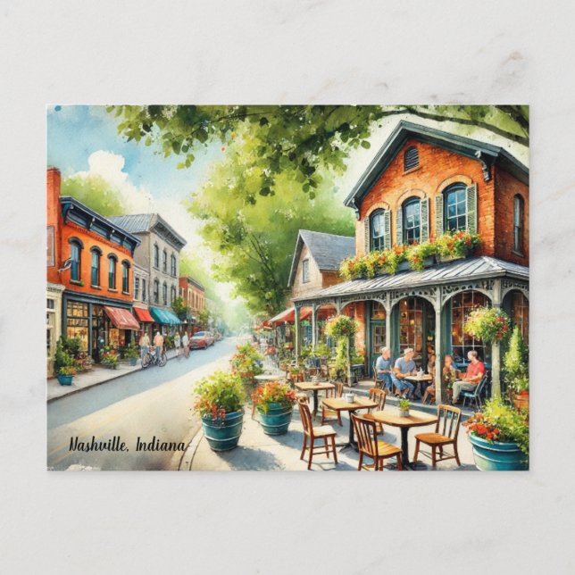 Cartão Postal Café em Nashville Indiana (Frente)