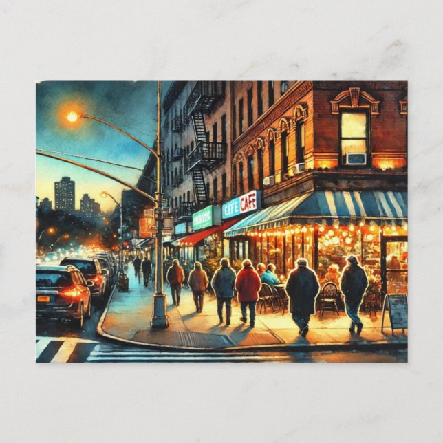 Cartão Postal Café em Nova York Bronx (Frente)