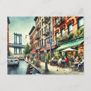 Cartão Postal Café em Nova York Brooklyn
