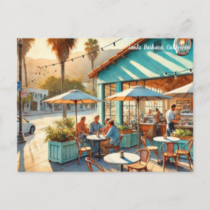 Cartão Postal Café em Papais noeis Barbara California