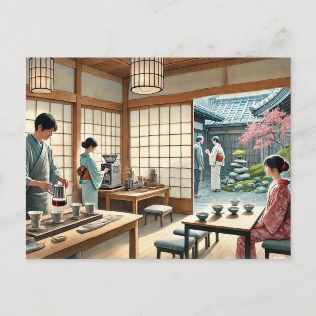 Cartão Postal Café em Quioto (Frente)