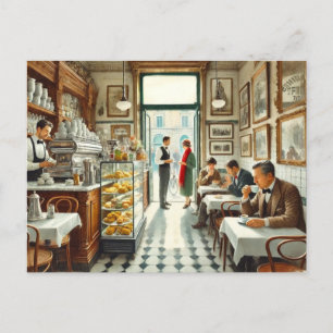Cartão Postal Café em Roma Caneca