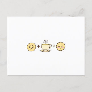 Cartão Postal Café emojis cansados emoji + café = um emoji feliz