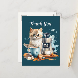 Cartão Postal Café fofo obrigado ou fornecedores 