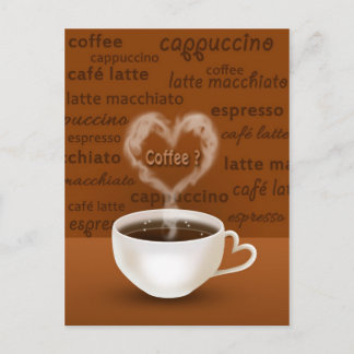 Cartão Postal Café? Fumaça em forma de coração