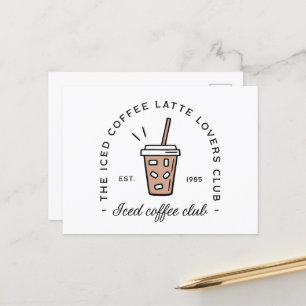 Cartão Postal Café gelado amantes de latão, clube de amantes est