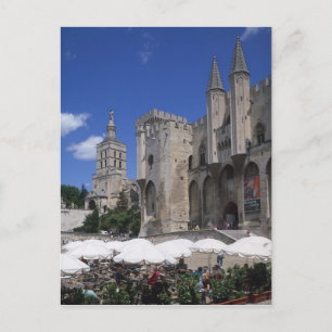 Cartão Postal Café, Le Palais des Papes, Avignon, Vaucluse,