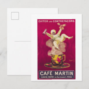 Cartão Postal Cafe Martin, 1921 Leonetto Cappiello