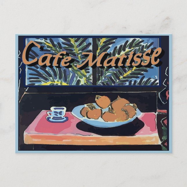 Cartão Postal Cafe Matisse, Orange Poster (Frente)