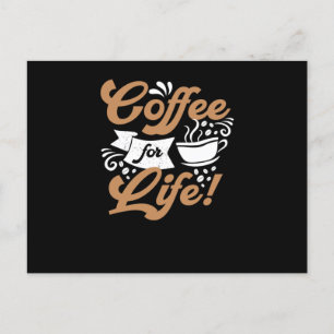 Cartão Postal Café para a Vida Design de café