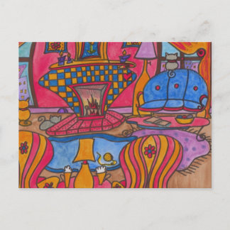 Cartão Postal Café Pelo Fogo