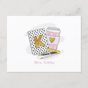 Cartão Postal Café Personalizado de Apreciação de Professores de